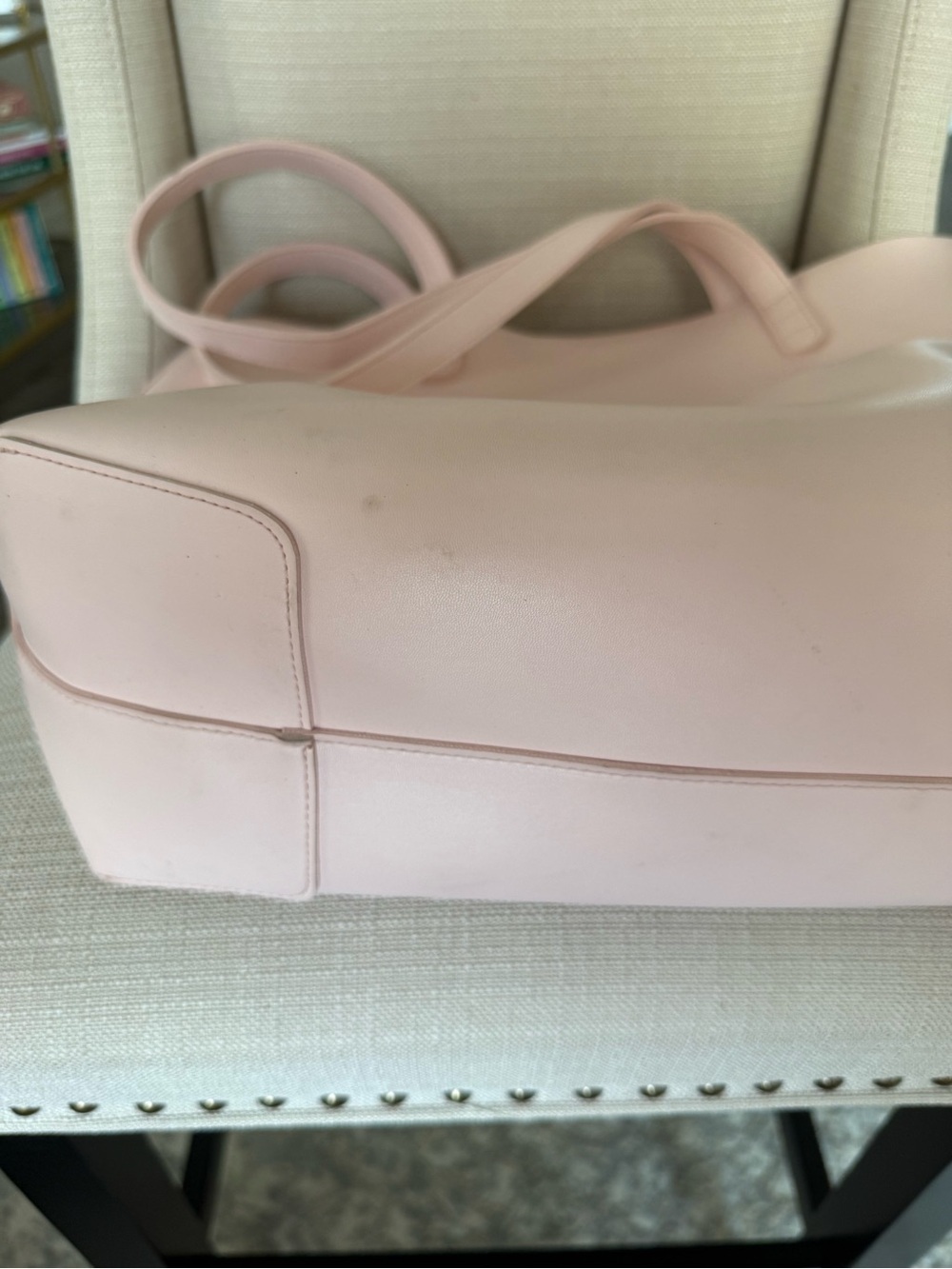 Oscar de la Renta Pink Faux Leather Open Tote Shoulder Bag Large Shopper Bag - Picture 15 of 15